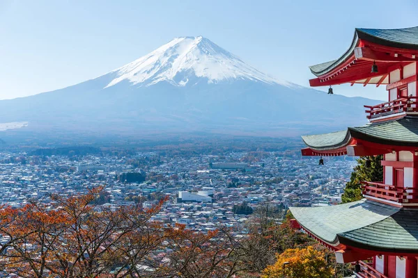 Mt. Fuji con Pagoda Chureito en otoño — Foto de Stock