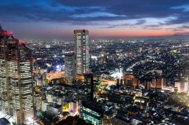 Tokyo şehri geceleri. 