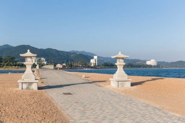 Aoshima Shrine and sea beach clipart