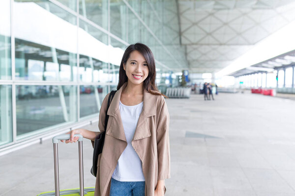 Young asian woman go travel