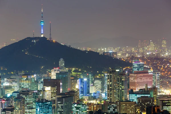 Zuid-Korea stad bij nacht — Stockfoto