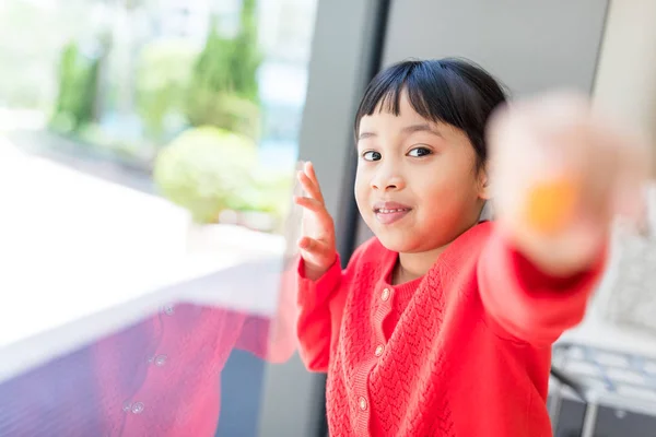 Girl hand giving to something — Stock Photo, Image