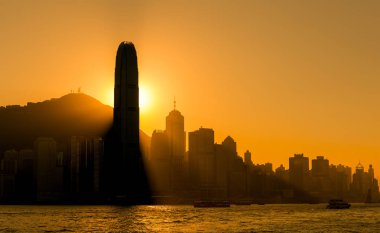 hong kong skyline silüeti