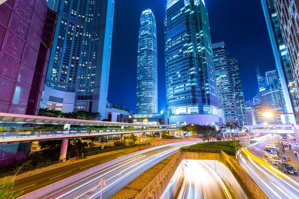 Hong kong stad 's nachts — Stockfoto