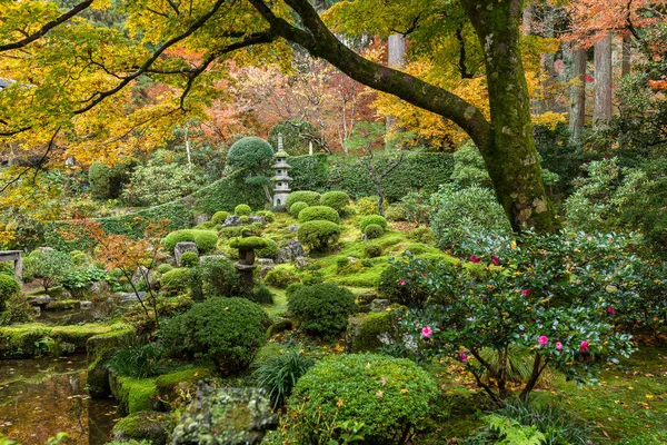 Hermoso jardín japonés en temporada de otoño — Foto de Stock