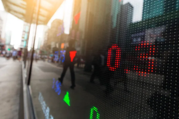 Stock market display in the evening — Stock Photo, Image