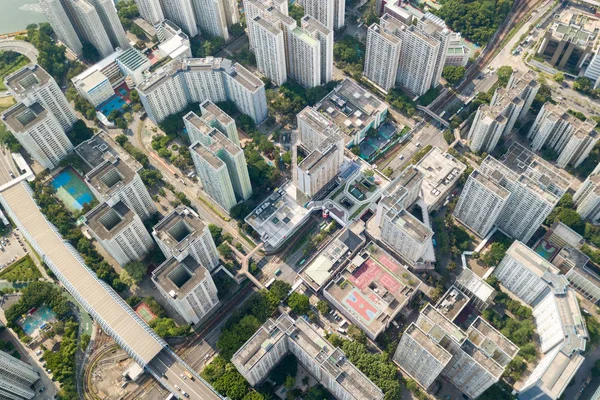 Vista aerea di Hong Kong edifici residenziali — Foto Stock