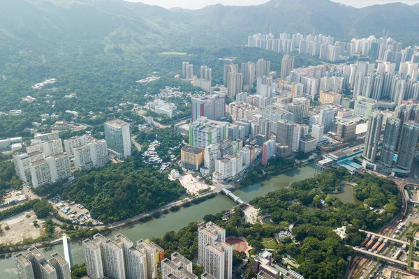 Vista aérea de edifícios residenciais de Hong Kong — Fotografia de Stock