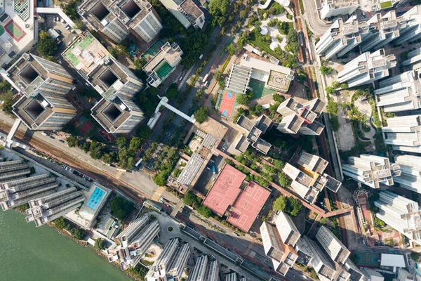 Blick von oben auf den Hongkong — Stockfoto