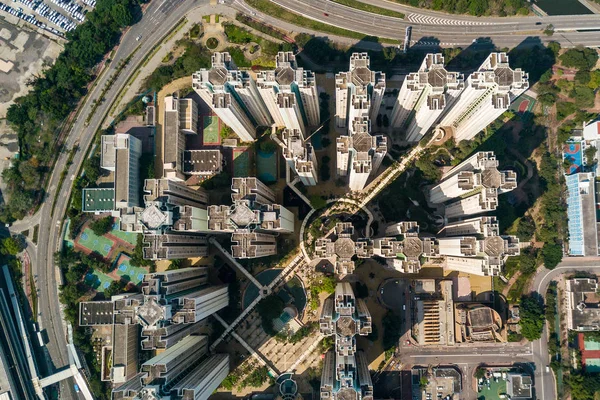 Blick von oben auf die Stadt Hongkong — Stockfoto