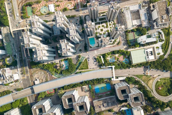 Hong Kong Skyline Üstten Görünüm