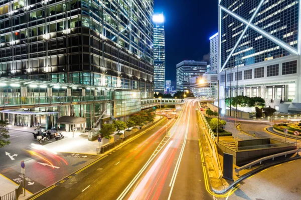 Traffico di Hong Kong di notte — Foto Stock