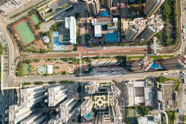 Blick von oben auf die Stadt Hongkong — Stockfoto