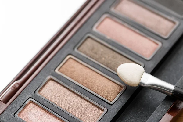 Eye shadow palette in brown — Stock Photo, Image