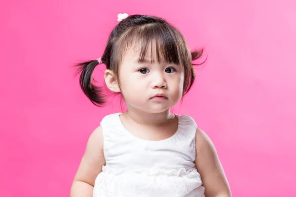 Cute Lovely Girl Pink Background — Stock Photo, Image