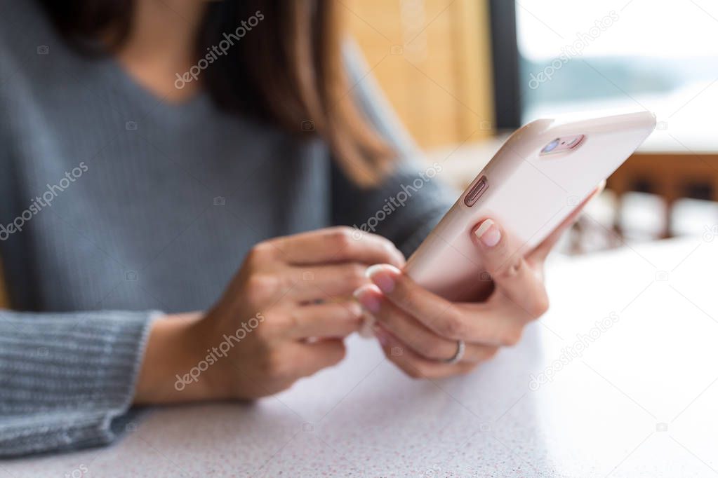 Woman using mobile phone