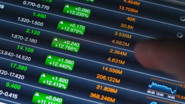 Dijital borsa bir tablet ekranda