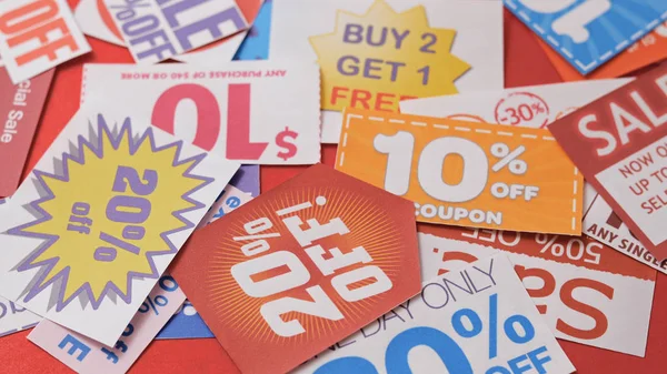 Group of Shopping Discount coupons — Stock Photo, Image