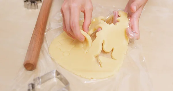 Mujer Hacer Galletas Cocina — Foto de Stock