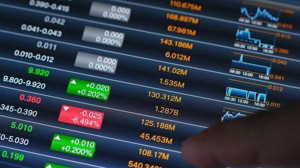 Dados do mercado de ações analisando no tablet pc — Fotografia de Stock