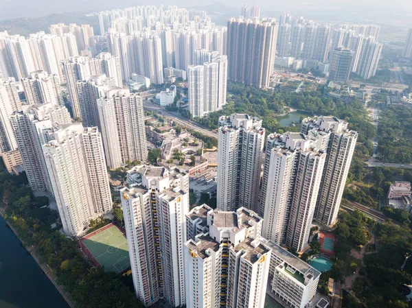 Vista superior del paisaje urbano de Hong Kong — Foto de Stock
