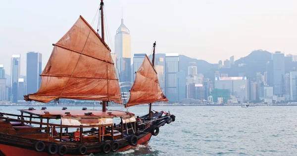 Puerto Hong Kong Con Basura Turística —  Fotos de Stock