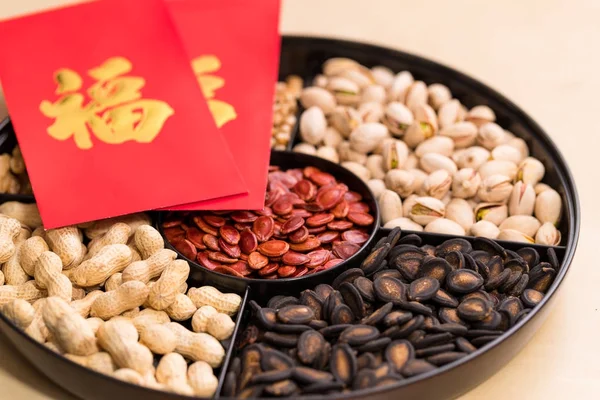 Традиционная Китайская Новогодняя Закусочная Словом Удача — стоковое фото