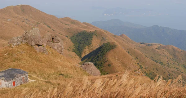 Захід Сонця Піку Острова Лантау Походів Шлях — стокове фото