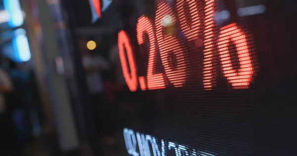 Stock market display board at street — Stock Photo, Image