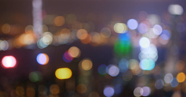 Blur of city view at night