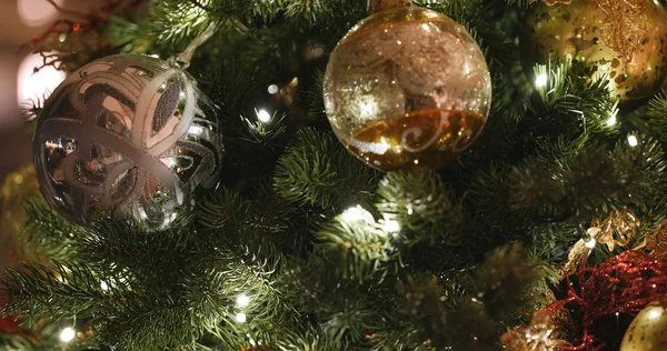 Decorated Christmas Tree Close — Stock Photo, Image