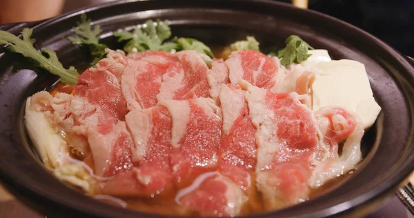 Pote Quente Sukiyaki Japonês — Fotografia de Stock