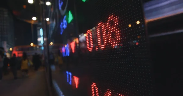 Stock Market Display City Night — Stock Photo, Image