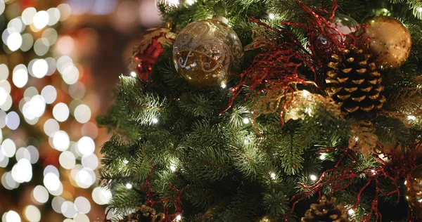Decorations Christmas Tree Night — Stock Photo, Image
