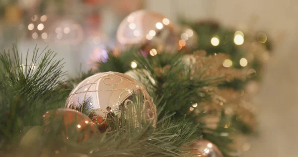 Close Van Kerstboom Decoratie Stad — Stockfoto