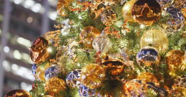 Noel ağacı dekorasyonu arka planı