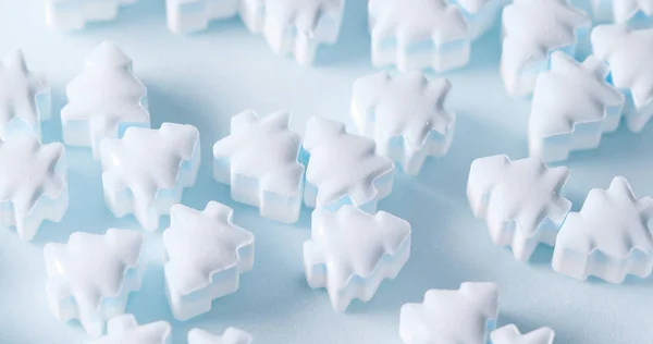 Top View Blue Christmas Tree Candies — Stock Photo, Image