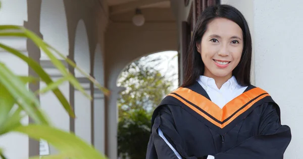 Mujer Asiática Usando Vestido Graduación — Foto de Stock