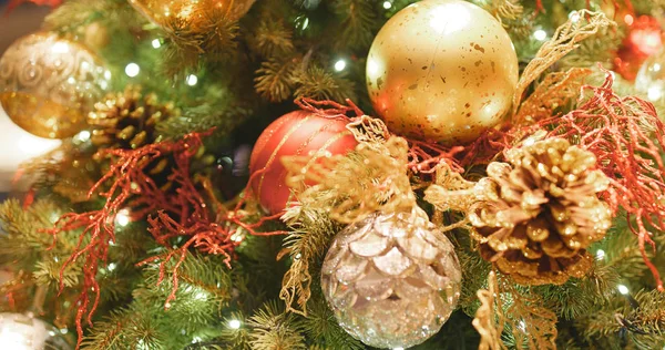 Kerstboom Decoratie Close — Stockfoto