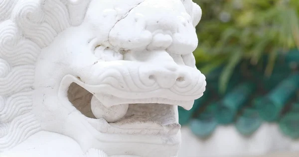 Çin Bahçesindeki Aslan Heykeli — Stok fotoğraf