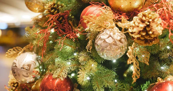 Juldekoration Träd Natten — Stockfoto
