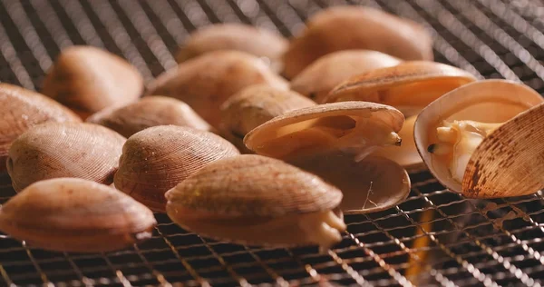 Grilled Clams Barbecue Time — Stock Photo, Image