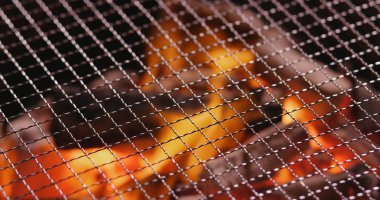 Mangal kömürü metal net ile yangın 