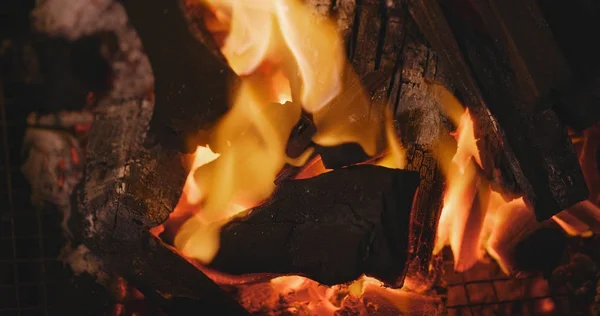 Barbacoa Fuego Carbón Cerca — Foto de Stock