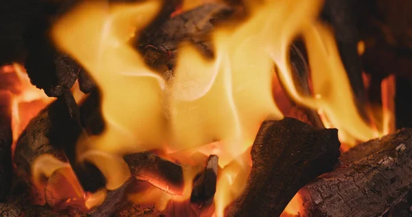 Burning Fire Bright Coal — Stock Photo, Image