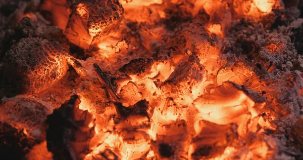 Quemaduras Carbón Fuego Cerca — Foto de Stock