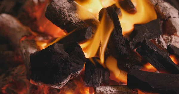 Burning Fire Bright Coal — Stock Photo, Image