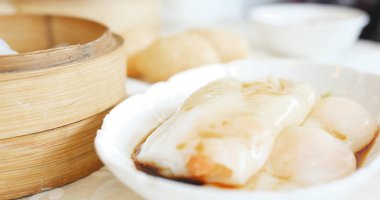 Dim sum Çin restoranında yemek buğulama 