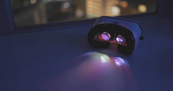 Film Virtual Reality Gerät Der Nacht Abspielen — Stockfoto