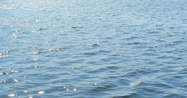 Su yüzeyi parlak güneşin altında dalgaları ile